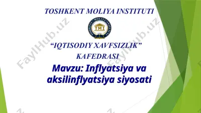 inflyatsiya va aksilinflyatsiya siyosati — PPTX