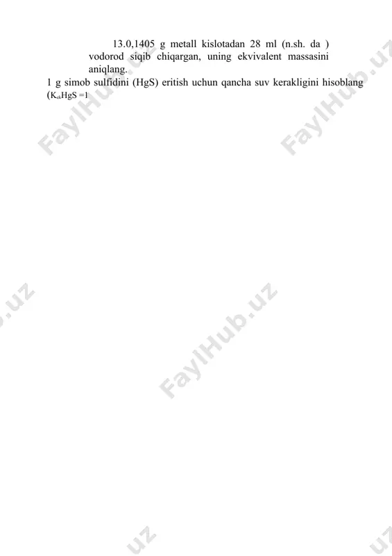 laboratoriya mashg'uloti: 12-guruh elementlari, rux, kadmiy va simob birikmalari - Page 5
