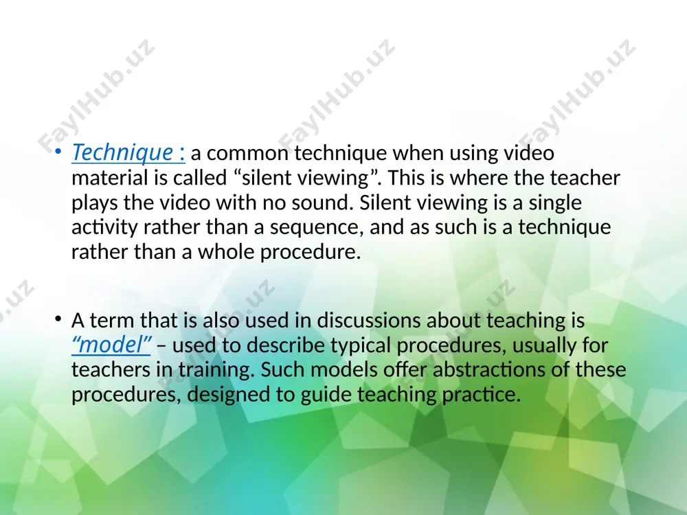 give examples,analyse errors,elict or repeat things. ohe/iii michael lewis claims that students should be allowed to observe (read or listen to language) which will then provoke them to hypothesise about how the language works before going on to the experiment on the basis of that hypothesis. esa in the esa model three components will usually be present in any teaching sequence,whether of five,fifty or a hundred minutes e stands for engage - students have to be engaged emotionally s stands for study a stands for activate - any stage at which students are encouraged to use all and/or any of the language they know the communicative approach the communicative approach or communicative language teaching (clt) is the name which was given to a set of beliefs which included not only a re-examination of what aspects of language to teach but also a shift in emphasis on how to teach! non-communicative …