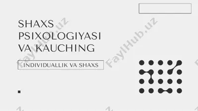 shaxs psixologiyasi va kauching — PPTX
