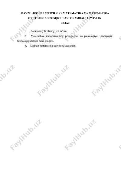 boshlang'ich matematika kursi — DOCX