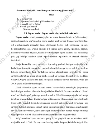 oqova suvlar — DOCX
