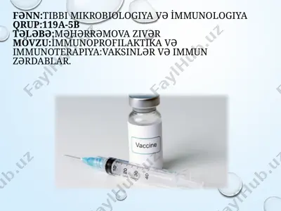 i̇mmunoprofilaktika və immunoterapiya: vaksinlər və immun zərdablar — PPTX