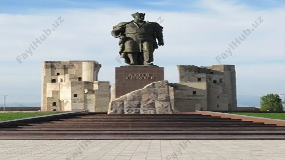 asosli adolat, halollik, tartib-intizom va jasoratni asosli ravishda hukm surgan. uning fikricha, har qanday jamiyat taraqqiyoti tartib va bugungi kunda ham amir temur o'gitlari rahbarlik, harbiy boshqaruv, ta'lim va odob-axloq kabi sohalarda katta ahamiyat kasb etadi. uning “tartib-intizomsiz qo'shin g'alabaga mumkin emas” degan so'zlari jismoniy harbiylar, balki har qanday tashkilot va jamoa uchun muhim sab. amir temur o'z hayotiga yordam beradigan ilm-ma'rifatga ham alohida e'tibor qaratgan. uning “ilm-ma'rifat yo'q joyda taraqqiyot bo'lmaydi” degan o'giti yosh avlod uchun katta saboqdir. zero, bilimli va aqlli insonlar jamiyatni yuksaltiradi. xulosa qilib aytganda, amir temur o'gitlari bizni adolatli, bilimli va tartibli bo'lishga undaydi. agar biz bu odamlarni hayotimizda tatbiq qilsak, jamiyatimiz yanada taraqqiy etadi va barqaror bo'ladi. foydalanilgan adabiyotlar amir temur. *temurtemur tuzuklari – toshkent: g'afur g'ulom nomidagi nashriyot vohidov sh., axmedov b. amir temur – buyuk sarkarda va davlat arbobi – toshkent: sharq nashriyoti, 2001. bartold vv ocherki po istorii semirechya – moskva: …