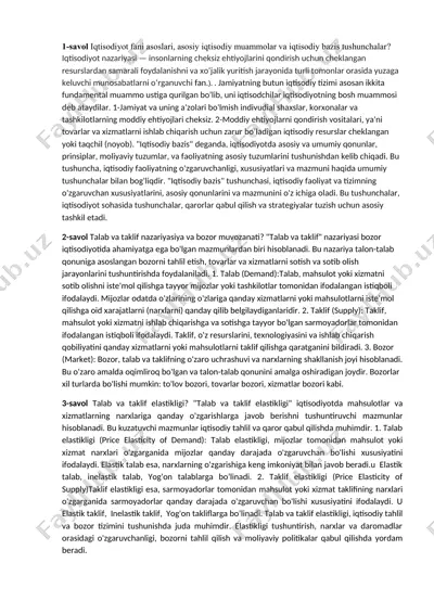 iqtisodiyot fanining asoslari — DOCX