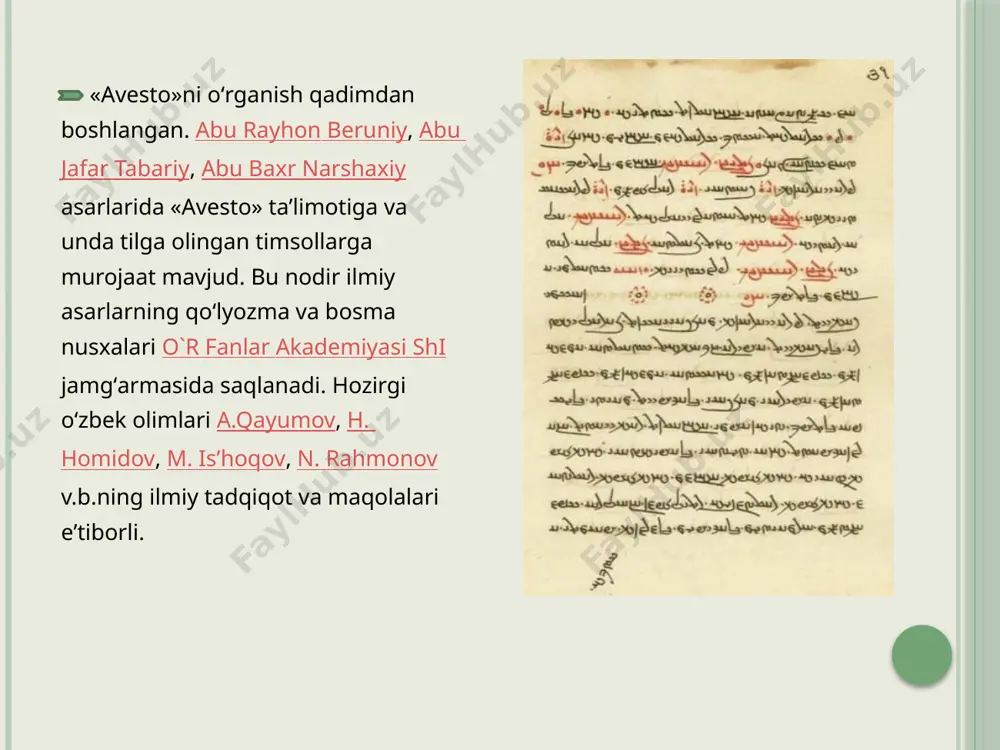 avesto - qadimiy yozma yodgorlik va ularning ahamiyati - Page 5