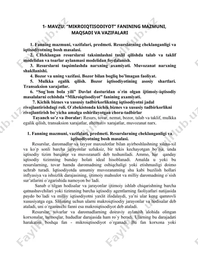mikroiqtisodiyot — DOCX