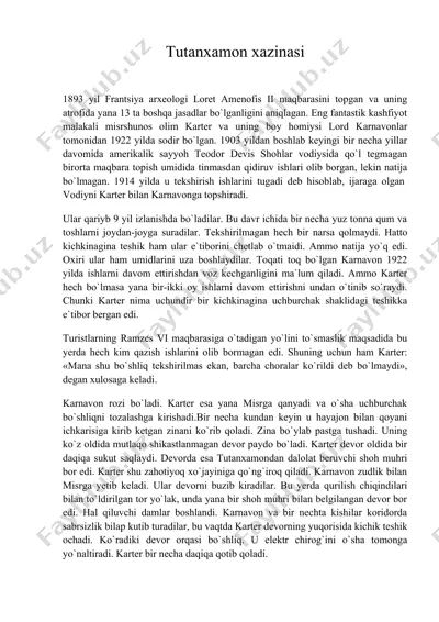 tutanxamon xazinasi — DOC