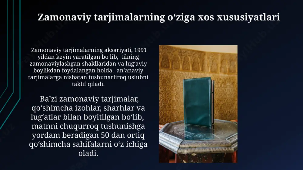 mustaqillik yillarida qur'onning o'zbek tiliga tarjima qilinishi va tafsilari - Page 5