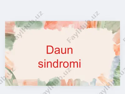 daun sindromi — PPTX