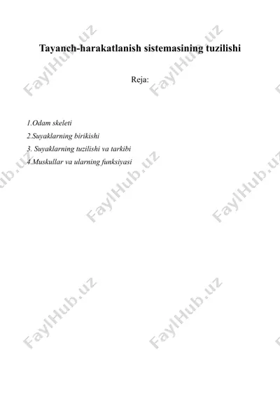 tayanch-harakatlanish sistemasining tuzilishi — DOC