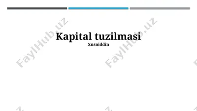 kapital tuzilmasi — PPTX