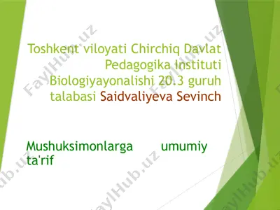 mushuksimonlarga umumiy ta'rif — PPTX