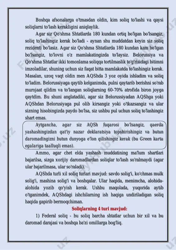 xalqaro savdoda eng keng qoʻllaniladigan yetakchi valyuta boʻlib, u mamlakat iqtisodiyoti, barqaror hukumati, armiyasi hamda neft-dollar tizimiga mos standart valyuta sifatida qoʻllanilishi sabab dunyo boʻylab keng tarqalgan, shuningdek, yevrodollar aqshning ulkan tashqi bozori bilan bogʻliq boʻlgan dunyodagi eng yirik zaxira valyutasi sanaladi[36][37]. baʼzi mamlakatlarda dollar rasmiy valyuta sifatida qabul qilingan[38]. boshqa mamlakatlarda esa asosiy toʻlov valyutasi sifatida foydalanib kelinadi[38][39]. aqshning eng yirik savdo hamkorlari xitoy, yevropa ittifoqi, kanada, meksika, hindiston, yaponiya, janubiy koreya, buyuk britaniya va tayvandir[40]. qoʻshma shtatlar dunyodagi eng yirik import qiluvchi davlat boʻlishi bilan birgalikda eksport borasida ikkinchi oʻrinda turuvchi davlat hamdir[41]. aqsh bir qancha davlatlar, jumladan, usmca (united states- mexico-canada agreement) mamlakatlari, avstraliya, janubiy koreya, shveysariya, isroil kabi davlatlar bilan shartnoma asosida savdo munosabatlarini oʻrnatgan[42]. mamlakat, shuningdek, muzokaralar olib borilayotgan bir qator boshqa davlatlar bilan ham erkin savdo aloqalariga ega. aqsh iqtisodiyoti moʻl-koʻl tabiiy resurslar, rivojlangan infratuzilma va yuqori mahsuldorligi bilan ajralib turadi[43]. 2019-yil holatiga koʻra, …