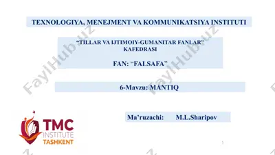 mantiqiy tushunchalar — PPTX