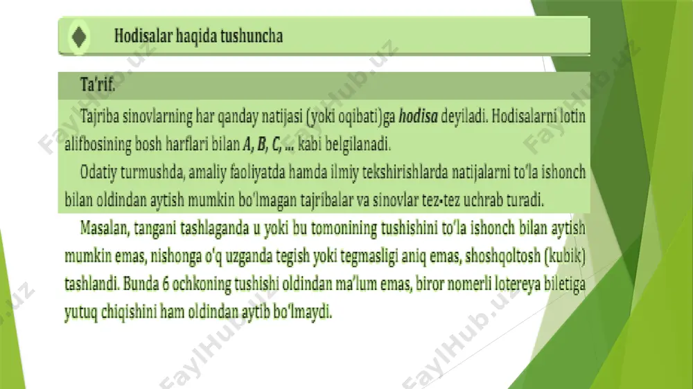 ehtimollar nazariyasining asosiy tushunchalari - Page 5