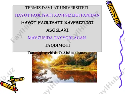 hayot faoliyati xavfsizligi — PPT