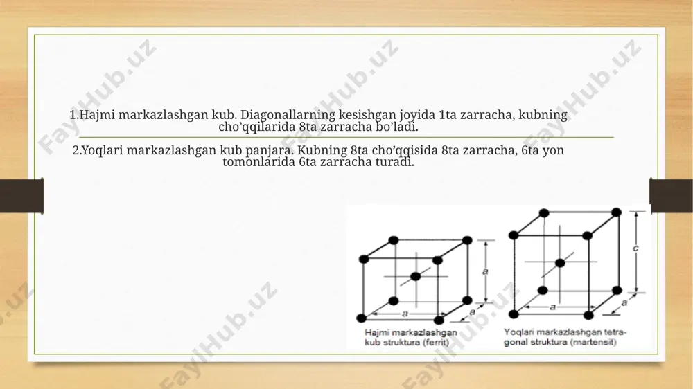 o‘zaro o‘rin almashinishi natijasida yuzaga kelib chiqadi. masalan, [co(nh3)5br]so4 va [co(nh3)5so4]br larni birinchisining eritmasi ba2+ ioni tutgan modda eritmasi bilan aralashtirilganda baso4 cho ‘kmasi, ikkinchisi esa kumush nitrat bilan oq cho‘kma hosil qiladi. bu moddalarning eruvchanligi, ular kristallarining rangi va kimyoviy xossalarida farq kuzatiladi. 4. koordinatsion izomeriya kation va anion tabiatli ichki sferalardan tashkil topgan birikmalarda kuzatiladi. masalan, tarkibi [cu(nh3)4]so4 va k2[p tc l4] bo’lgan to‘yingan eritmalami aralashtirilganda [cu(nh3)4][ptcl4] tarkibli birikmani cho‘kma holida (uning eruvchanligi boshlang’ich mod ­dalarnikidan kichik bo’lishi sababli) ajratib olish mumkin. unga izomer bo’lgan [cucl4]pt[nh3)4] birikma mavjud. 5. gidrat izomeriya ichki va tashqi sferada suv molekulalarining turlicha taqsimlanishi natijasida yuzaga kelib chiqadi. masalan, ko‘k-binafsha rangli (cr(h2o)6]cl3 dan to‘q-yashil rangli [cr(h2o)5cl]cl2• h2o va undan och-yashil rangli [cr(h2o)4cl2]cl • 2h2o ga o‘tishda moddalarning faqat ranglarigina emas, ular dissotsilanganda hosil bo’ladigan koordinatsion ionlar zaryadi va dissotsilangan xlor ionlari miqdori turlicha bo’ladi. koordinatsion polimeriyaga misol sifatida sis- va trans-izomerlarga ega bo’lgan …