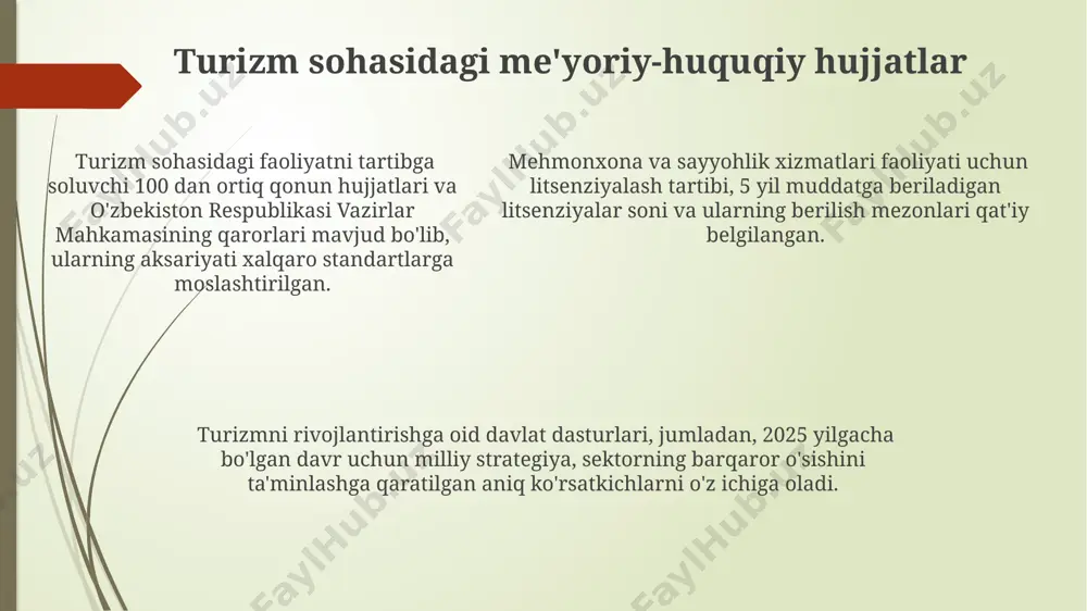 turizmning meyoriy dasturiy va tashkliy asoslari tavsifi - Page 5