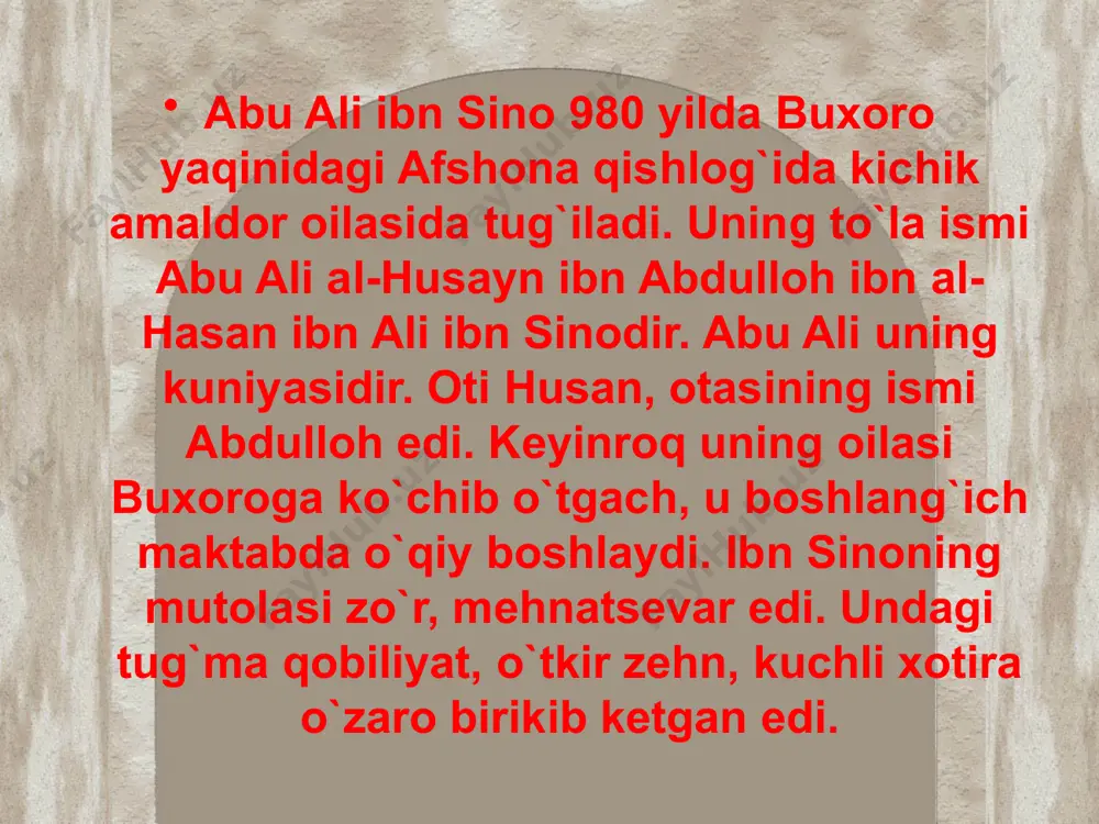 y va amaliy guruhlarga bo`ladi. nazariy guruh kishilarni o`zidan tashqaridagi borliq holati haqidagi bilimlarni egallashga yo`llasa, amaliy qism bizga bu dunyoda nimalar qilishimiz kerakligini o`rgatadi deydi. u birinchi guruhga etika, iqtisod, siyosatni kiritadi. ikkinchi guruhga fizika, matematika, metafizika, dunyo qonuniyatlarini o`rganuvchi barcha fanlarni kiritadi. abu ali ibn sino kamolotga erishishning birinchi mezoni sanalgan ma`rifatni egallashga da`vat etadi. chunki ilm-fan insonga xizmat qilib, tabiat qonunlarini ochib avlodlarga yetkazishi kerak. bu maqsadga yetishish uchun inson qiyinchiliklardan qo`rqmasligi zarur, deydi. «ey birodarlar! odamlarning botiri mushkulotdan qo`rqmaydi. kamolot hosil qilishdan bosh tortgan kishi odamlarning eng qo`rqog`idir» zero, ma`rifatli kishi jasur, o`limdan ham qo`rqmaydigan, faqat haqiqatni bilish uchun harakat qiladigan bo`ladi, deydi u fikrini davom ettirib. bilimsiz kishilar johil bo`ladi, ular haqiqatni bila olmaydilar, deb ularni yetuk bo`lmagan kishilar qatoriga qushadi. bunday kishilardan ilmiy fikrlarni sir tutish kerakligini ta`kidlaydi. u haqiqatni bilish uchun bilimga ega bo`lish kerakligi, lekin har qanday bilim ham haqiqatga olib kelmasligi, …
