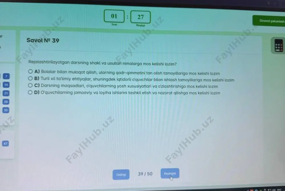 boshlang'ich sinf pedagogik mahorat attestatsiyada tushgan savollar 2024 - Page 2