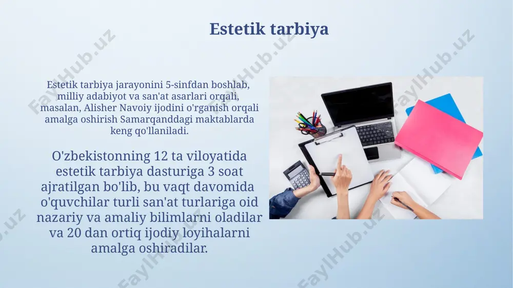 у борадаги натижаларни ҳар чоракда мактабга ҳисобот бериши шарт. синф раҳбари 10-11 синф ўқувчиларининг 5 нафардан кам бўлмаган сонини ўз иш режасига киритиб, касб-ҳунарга йўналтириш бўйича мақсадли ишларни амалга оширади ва бу ҳақида мактаб директорига ҳисобот беради. e'tiboringiz uchun rahmat @taqdimot_robot image4.png image5.jpg image6.jpg image7.jpg image8.jpg image9.jpg image10.jpg image11.jpg image12.jpg image13.jpg image14.jpg image15.jpg image16.jpg image17.jpg image18.jpg image19.jpg image20.jpg image21.jpg image3.jpeg