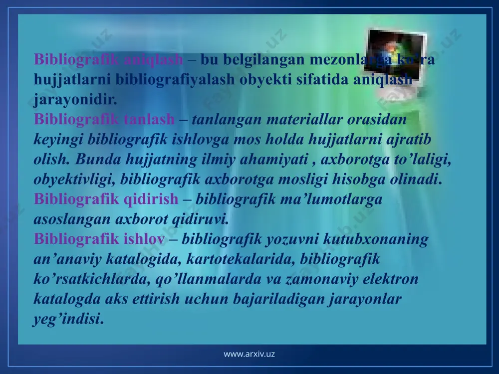 bibliografik ob'yektlar. bosma kitoblarni klassifikatsiyalash - Page 5