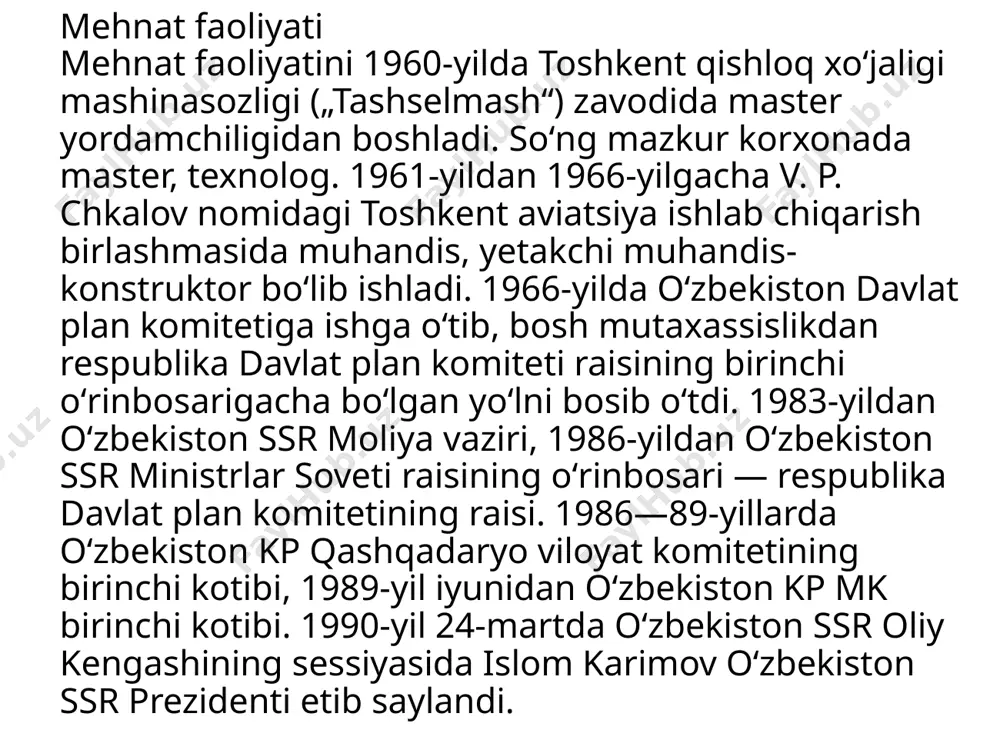 islom abdugʻaniyevich karimovning hayoti, faoliyati va xizmatlari - Page 4