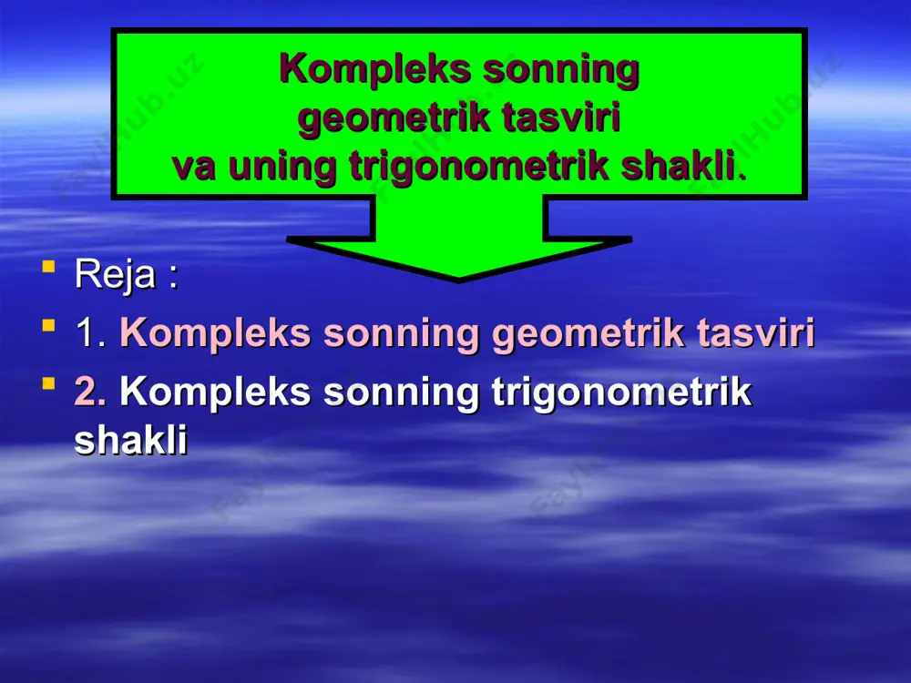 kompleks sonning geometrik tasviri va uning trigonometrik shakli - Page 2