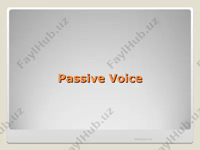 passive voice — PPT