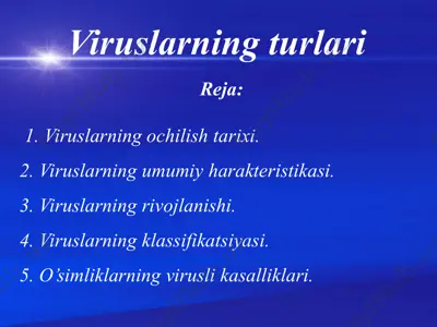 viruslarning turlari — PPTX