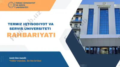 termiz iqtisodiyot va servis universiteti rektorlari haqida ma'lumotlar — PPTX