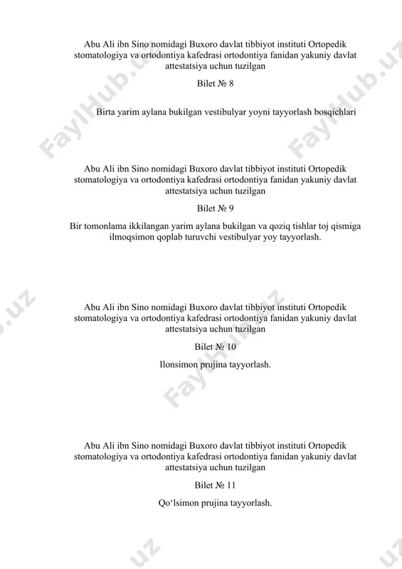 ortodontiya fanidan yakuniy davlat attestatsiya - Page 3