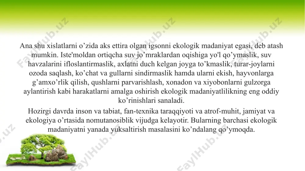 ekologik madaniyatning shakllanishi oila, mahalla, jamiyat - Page 5