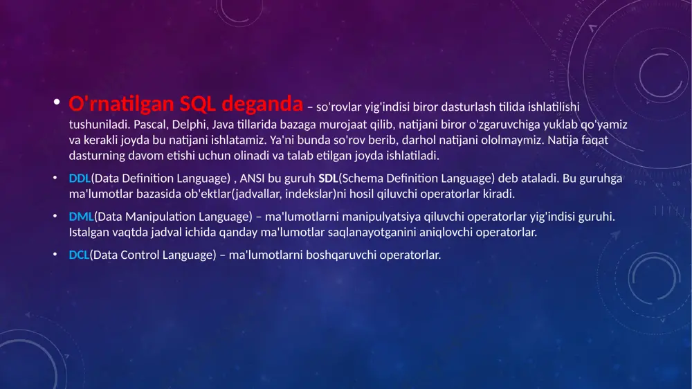 sql tilida ma'lumotlar bazasidan ma’lumotlarni olish - Page 5