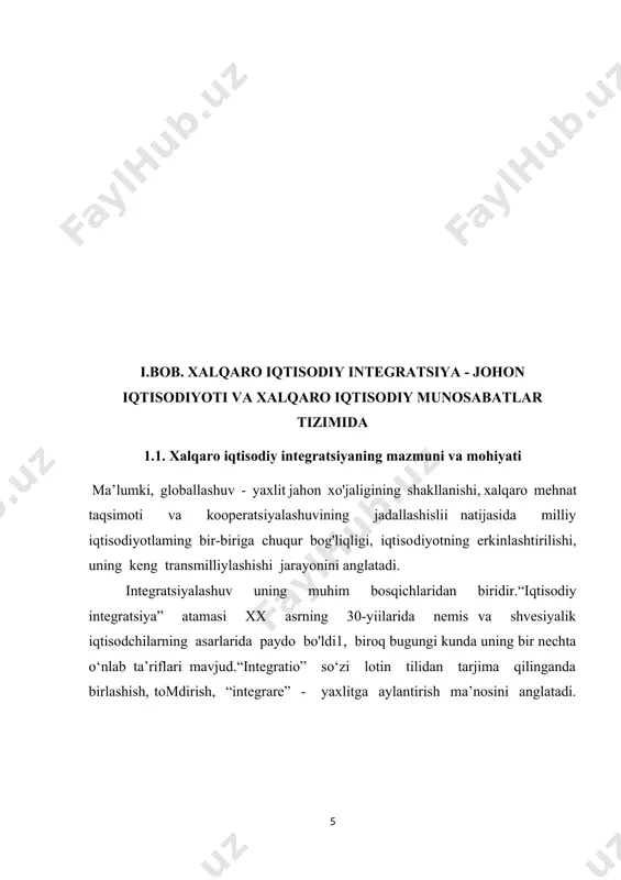ta’kidlaganidek: “agar tovarlar, kapital va insonlaming muayvan miqdordagi iqtisodiy biriiklar o‘rtasidagi harakati mazkur birliklardan har birining ichidaei kabi erkin amalga oshirilsa. u holda ushbu biriiklar umumlashtirikicn".integratsiyalashayotgan mamlakatlar otiasida tovarlar va ishlab chiqarish omillari harakatining to‘liq erkinlavititihshi natijasida tashkil topadigan yagona iqtsodiy makon raqobatdosh tirnalar sonini oshirish va “miqyos iqtisodiyoti’' samaraiaridan foydalanishga imkon beradi.[footnoteref:4] [4: yefimova m.r. i dr. praktikum po obxey teorii statistika m. 2004.] mintaqaviy uyushmalar hamkor-mamlakaiihr iqtisodiyoti “bir- lashuvi”ning chuqurligi va tavsifi, tanlangari integratsion strategiya va institusional tuzilmasi, ulaming faoliyat sohalari miqyoslari, a’zo mamlakatlaming soni, ijtimoiy-madaniy jihatla. iga ko‘ra farq qiladi. bunda integratsiya ayrim seziiarli xususiyatlar bilan tavsiflanib, ular umuman olganda integratsiyani mamlakatlar iqtisodiy hamkor- ligining boshqa shakllaridan farqlab turadi: — kelishuvning ishtirokchi-mamlakatlari o‘rtasida tovarlar, shuningdek, xizmatlar, kapitallar, inson resurslarining harakat qilishidagi cheklovlaming bartaraf qilinishi; — ishtirokchi-mamlakatlar iqtisodiy siyosatining kelishilishi; — milliy ishlab chiqarish jarayonlarining o‘zaro singishi va qo'shilishi, mintaqa doirasida ishlab chiqarish jarayonidagi texnologik yaxlitlikning shakllanishi; — …