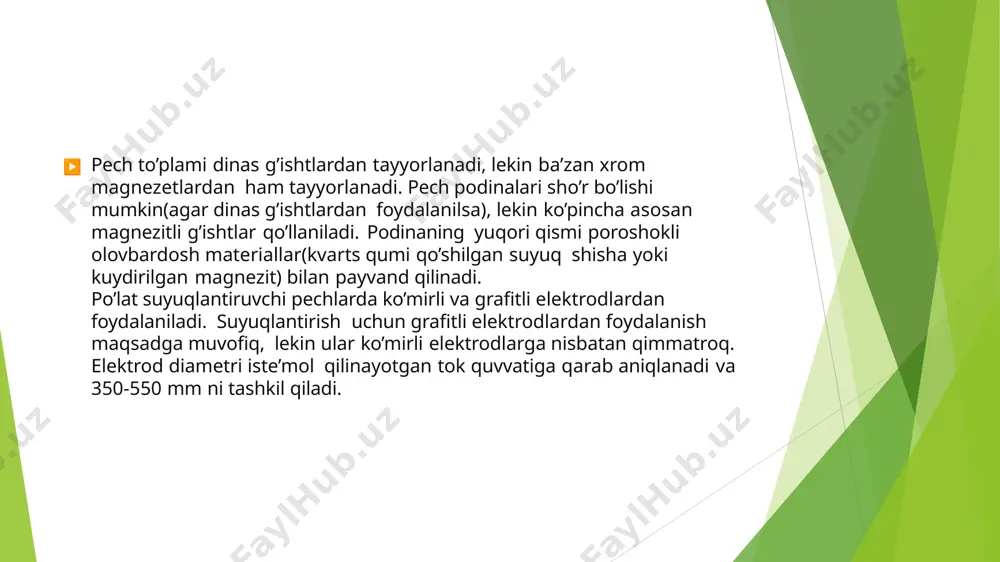 elektr pechlarning tuzilishi va ishlash prinsipi va elektr yoy pechlar - Page 4