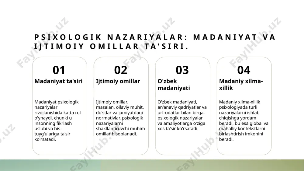 psixologik nazariyalar va ularning o'ziga xosligi - Page 5