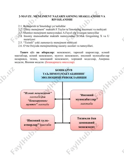"ilmiy menajment" maktabi — DOCX