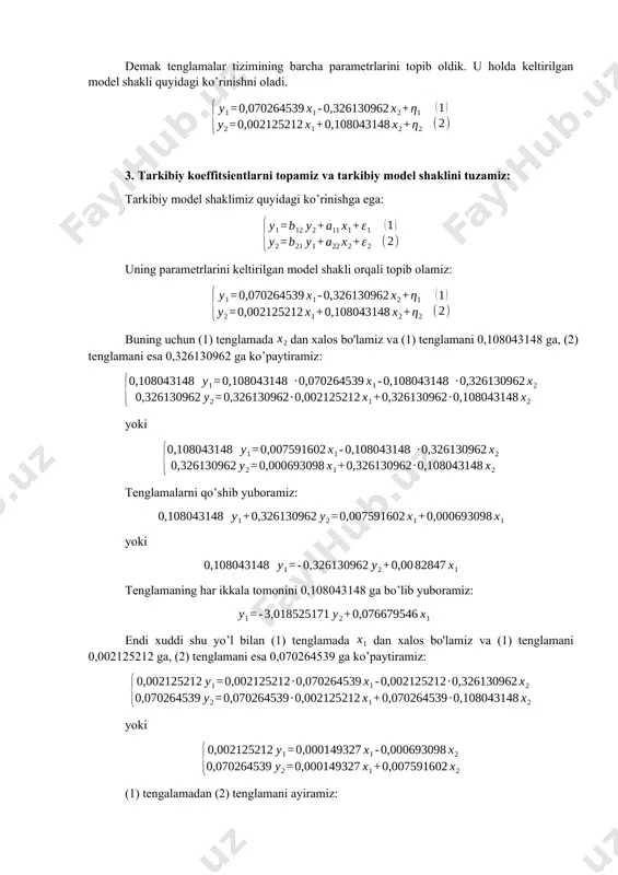 tenglamalar tizimi ko’rinishidagi ekonometrik modellar (amaliy mashg’ulot) - Page 4