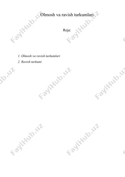 olmosh va ravish turkumlari — DOC
