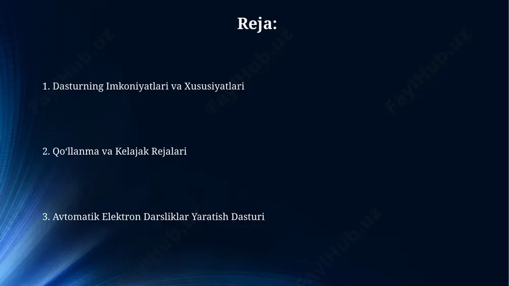 q qo'shimcha resurslarni taqdim etish tavsiya etiladi. dasturning asosiy funktsiyalari interfais foydalanuvchiga 5tadan ortiq turli xil shablonlarni taklif qilib, matn, audio va video tarkiblarni osongina joylashtirish imkonini beradi. yaratilgan elektron darsliklarni iso standartlariga mos ravishda 3 ta turli formatda (epub, mobi, pdf) eksport qilish mumkin. dasturning afzalliklari va kamchiliklari dasturlash tili sifatida python yoki java kabi tillarni tanlash, dasturning skalirligi va ishonchliligini ta'minlashda muhim rol o'ynaydi. har bir tilning o'ziga xos afzalliklari va kamchiliklari bor, shuning uchun ehtiyotkorlik bilan tanlash kerak. kamchiliklari esa, dasturning murakkabligi va uni qo'llash uchun maxsus ko'nikmalar talab qilinishi, shuningdek, ba'zi hollarda individual o'quvchilarning ehtiyojlarini qondirishda qiyinchiliklar tug'dirishi mumkin. multimedia qo'shish imkoniyatlari qo'llaniladigan multimedia fayllar hajmi cheklanmagan bo'lib, 2 gb dan oshiq hajmdagi video va audio fayllarni ham qo'shish mumkin. bu keng qamrovli va boy tarkibli darsliklar yaratish imkonini beradi. elektron darslikka yuqori sifatli audio va video materiallarni, jumladan, 720p va undan yuqori o'lchamdagi videolarni osongina …
