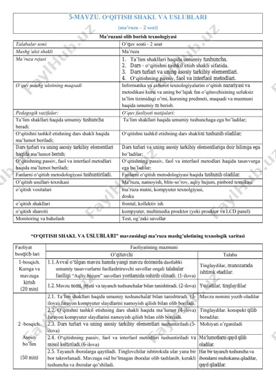 mа’ruzаni оlib bоrish tехnоlоgiyasi — PDF