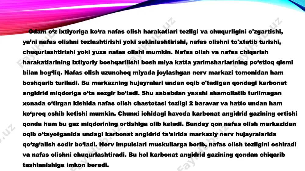 nafas olishning boshqarilishi. nafas olish organlari kasalliklari - Page 4