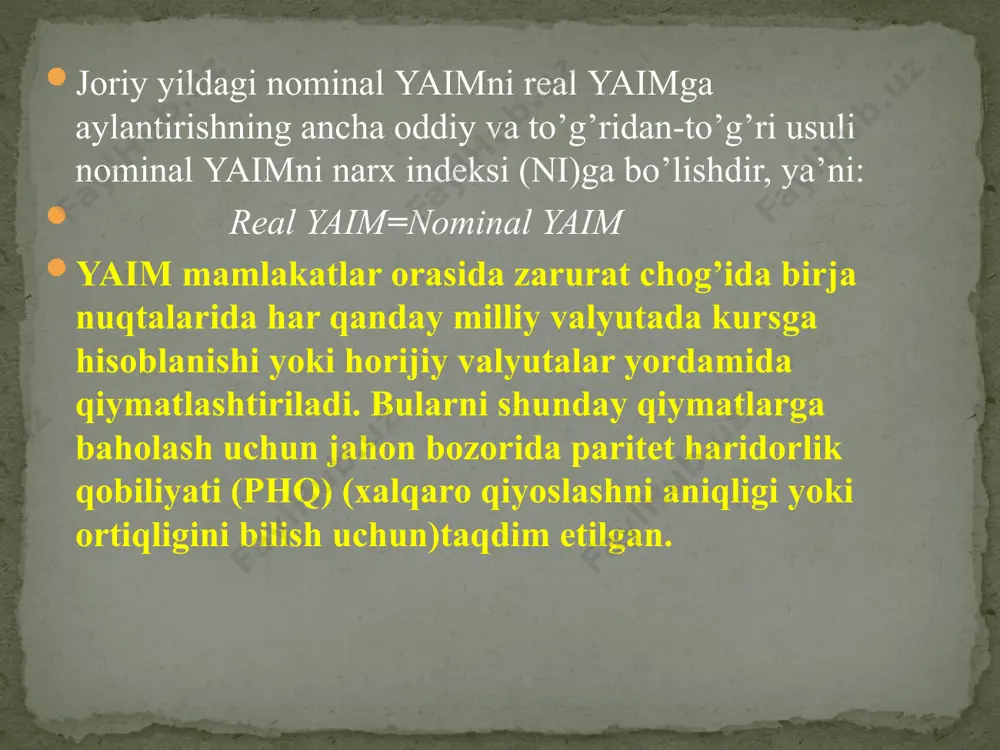 yalpi ichki mahsulot statistikasi va uning xajmini hisoblash usullari - Page 5