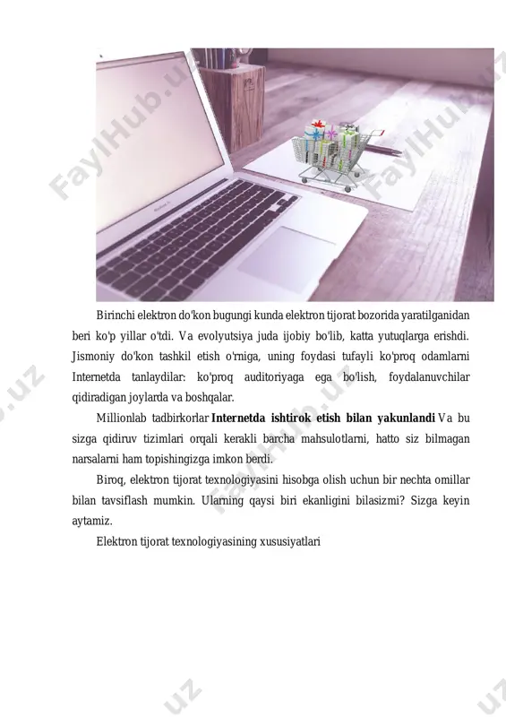 ar-elektron-tijorat-texnologiyasi/#densidad_de_la_informacion https://www.actualidadecommerce.com/uz/noyob-xususiyatlar-elektron-tijorat-texnologiyasi/#riqueza birinchi elektron do'kon bugungi kunda elektron tijorat bozorida yaratilganidan beri ko'p yillar o'tdi. va evolyutsiya juda ijobiy bo'lib, katta yutuqlarga erishdi. jismoniy do'kon tashkil etish o'rniga, uning foydasi tufayli ko'proq odamlarni internetda tanlaydilar: ko'proq auditoriyaga ega bo'lish, foydalanuvchilar qidiradigan joylarda va boshqalar. millionlab tadbirkorlar internetda ishtirok etish bilan yakunlandi va bu sizga qidiruv tizimlari orqali kerakli barcha mahsulotlarni, hatto siz bilmagan narsalarni ham topishingizga imkon berdi. biroq, elektron tijorat texnologiyasini hisobga olish uchun bir nechta omillar bilan tavsiflash mumkin. ularning qaysi biri ekanligini bilasizmi? sizga keyin aytamiz. elektron tijorat texnologiyasining xususiyatlari agar sizda allaqachon onlayn-do'kon mavjud bo'lsa yoki uni yaratishni o'ylayotgan bo'lsangiz, ushbu xususiyatlar sizga elektron tijoratning haqiqiy ahamiyatini tushunishingizga yordam beradi. aslida, nafaqat hozir muhim bo'ladi, balki dunyoning kelajagi bo'lishi kutilmoqda, faqat onlayn do'konlari va juda oz sonli do'konlari bilan (siz hozir juda oz sonli jismoniy do'konlar ochilayotgani va shu bilan birga onlayn biznes rivojlanayotganini tushunishingiz mumkin). …