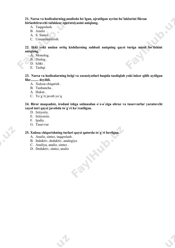 umumiy psixologiya fanidan oraliq nazorat - Page 4