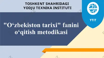 o‘zbekiston tarixi fanini o‘qitish metodikasi — PPTX