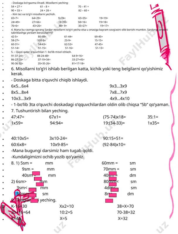 hisob darsi matematika dars ishlanma - Page 3