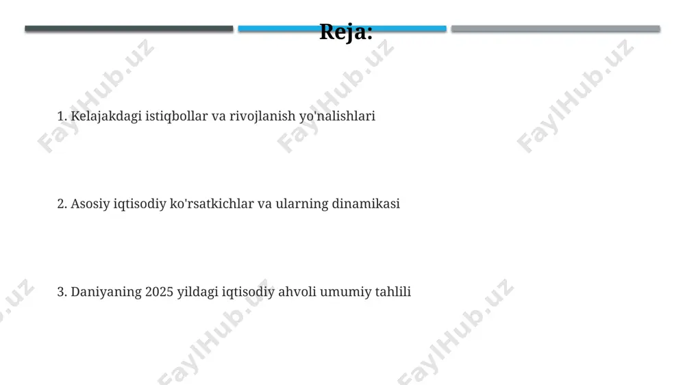 qayta ishlanadigan mahsulotlar va yuqori texnologiyalar sohasidagi investitsiyalar tufayli amalga oshiriladi. davlat-xususiy sheriklik loyihalariga 5 milliard dollar miqdorida investitsiyalar jalb qilinib, infratuzilma rivojiga va ish o'rinlari sonining 10% ga o'sishiga yordam beradi. 2025-yilda daniyaning yalpi ichki mahsuloti (yaim)ning 3% o'sishiga xususiy sektor investitsiyalari, xususan, yangi texnologiyalar va raqamli iqtisodiyotga yo'naltirilgan investitsiyalar hissa qo'shadi. inflyatsiya va narxlarning barqarorligi oziq-ovqat va energiya narxlarining o'sishi umumiy inflyatsiyaga 1,8% ta'sir ko'rsatdi, bu esa hukumatning narxlarni nazorat qilish siyosatining samaradorligini aks ettiradi. 2025-yilda daniyaning inflyatsiya darajasi 2,5% atrofida prognoz qilinmoqda, bu esa iqtisodiy o'sishning barqarorligini ta'minlash uchun maqbul ko'rsatkich hisoblanadi. daniyaning milliy banki 2025-yilda inflyatsiyani maqsadli 2% darajasida ushlab turish uchun foiz stavkalarini 0,75% ga oshirishni rejalashtirmoqda. yaim o'sishi va uning tarkibiy qismlari qishloq xo'jaligi yaimga 0,7% hissa qo'shadi, bu esa o'tgan yilga nisbatan 0,2% ga kamaygan ko'rsatkichdir, asosiy sabab qurg'oqchilik hisoblanadi. sanoat ishlab chiqarishining 1,8% ga pasayishi yaimning umumiy o'sish sur'atlariga salbiy ta'sir ko'rsatadi, …